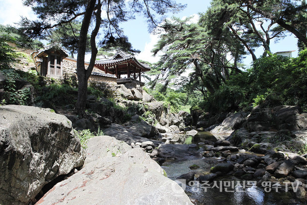 금선계곡에서 바라본 아름다운 정자 '금선정'의 모습