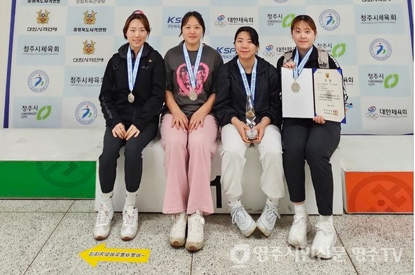 제40회 회장기 전국사격대회 입상...50m 소총 3자세 단체 2위_ 최정윤,정다인,김민재,김도연)