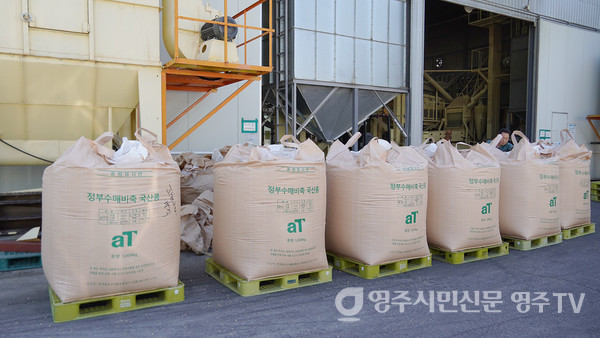 정부 비축물자 입고 현장