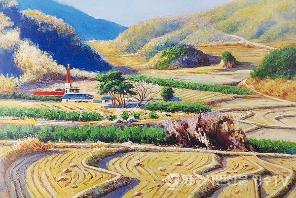 교회가 보이는 풍경 116.7×80.3㎝ Oil on Canvas