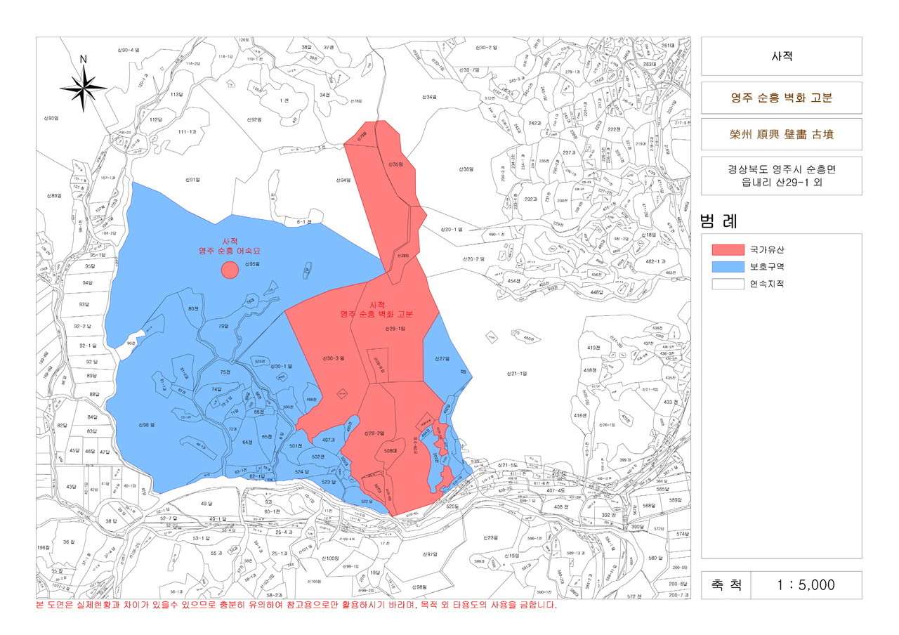 '순흥 벽화고분' 지형고시도면