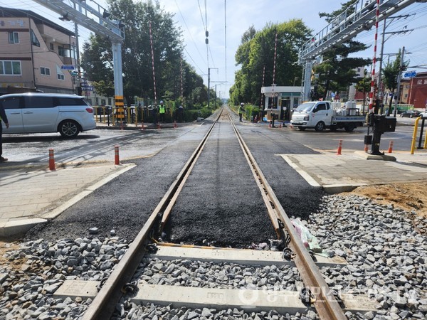 하망건널목 보수 후